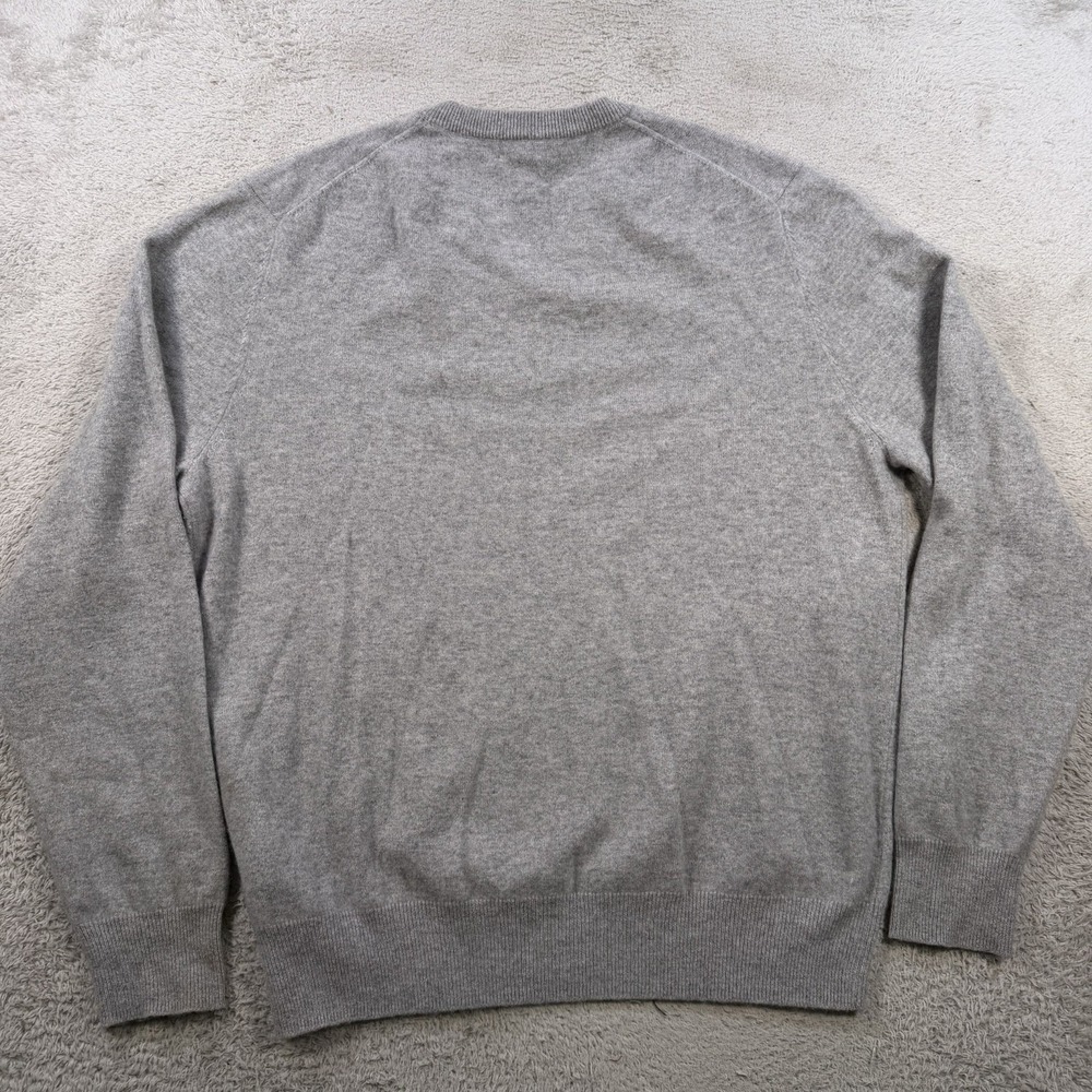 Brooks Brothers Sweater Men Large Grey 100% Cashmere Crewneck Pullover Pure Soft - Picture 8 of 10